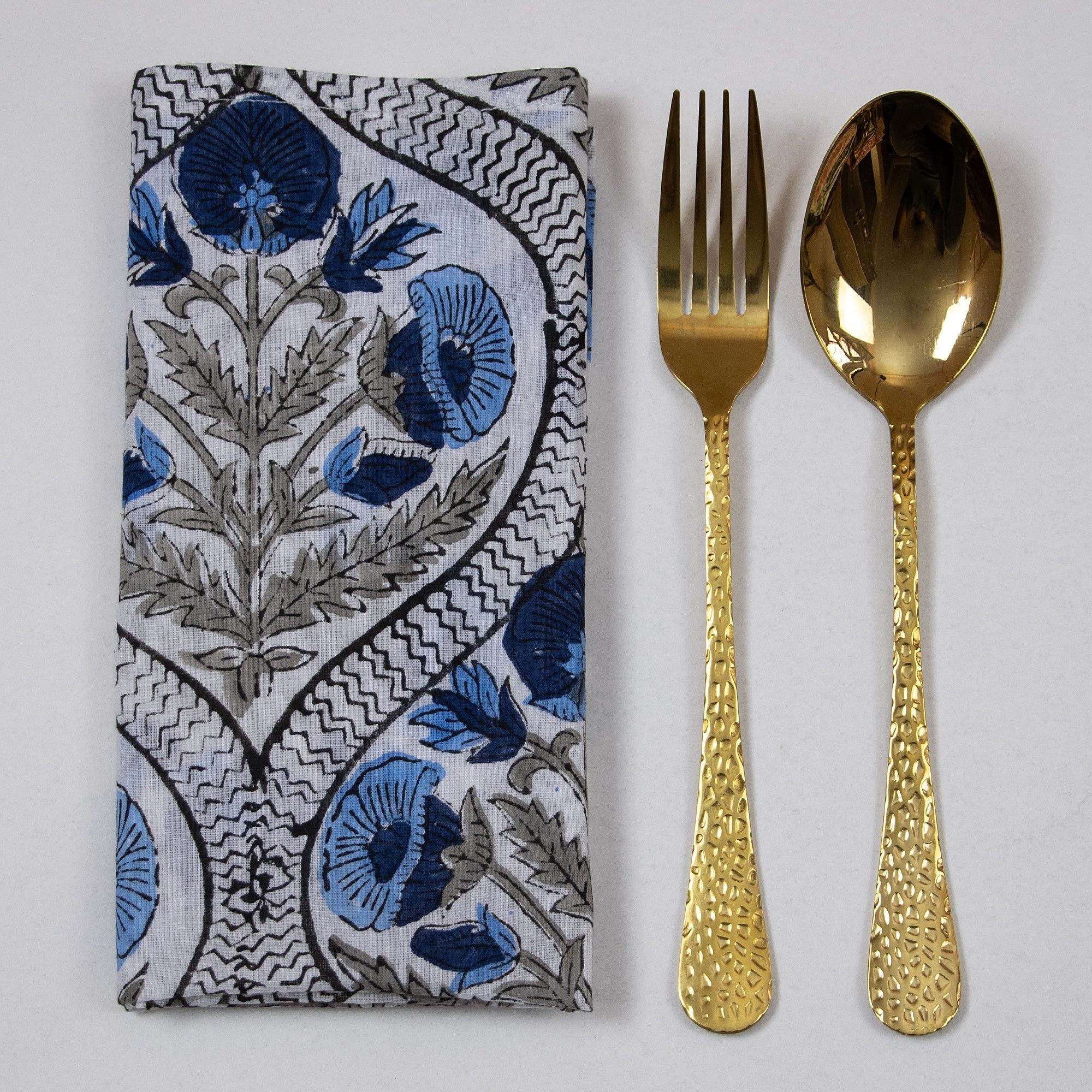 Indian Handmade Floral Printed Cotton Napkins